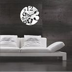 M3 Decorium Aynalı Çiçekli 35 cm Duvar Saati