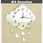 M3 Decorium Bulut Dekoratif Ayna Saat