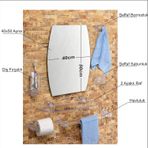M3 Decorium Çoklu 7 Parçalı 50x40cm Büyük Otel Banyo Cafe WC Evye Tuvalet Lavabo Üstü Üzeri Boy Aynası Ayna Seti
