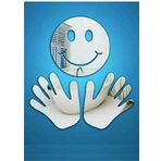 M3 Decorium Eller ve Gülen Adam Emoji Dekoratif Duvar Dolap Okul Aynası