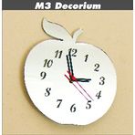 M3 Decorium Elma Dekoratif Ayna Saat