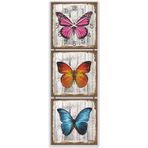 M3 Decorium Mdf Renkli Kelebekler Tablo Duvar Saati