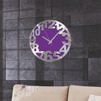 M3 Decorium Mor Renk Zemin Alüminyum Kalın Kadran Büyük Şık Okunaklı Ofis Salon Hediyelik Duvar Saati