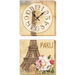 M3 Decorium Paris Eyfel Kanvas Tablo Duvar Saati