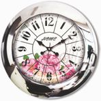 M3 Decorium Pembe Güller Metal Krom Duvar Saati