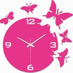 M3 Decorium Pembe Kelebekler Duvar Saati