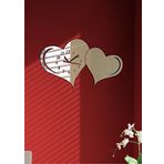 M3 Decorium Sevgiliye Kenetlenmiş Kalpler Dekoratif Ayna Saat