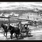 M3 Decorium Tarihi Yarım Ada Vapur İskelesi ve Fayton Poster Tablo