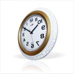 M3 Decorium Ters Çalışan Mekanizmalı Aynadan Düz Okunan Kadran Okunan Çatlak Beyaz Çerçeve Bombe Cam Duvar Saati - 35 x 35 cm