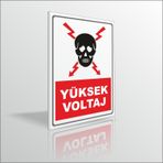 M3 Decorium Yüksek Voltaj İkaz ve Uyarı Levhası 18x24cm 3mm Suya Dayanıklı