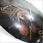 M3 Decorium Zenci Esmer Küpeli Sarıklı Kadın Kız Başı Resimli 35 cm Bombe Camlı Salon Ev Ofis Okul Duvar Saati