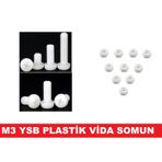 M3 PLASTİK-POLYAMİD VİDA VE SOMUN SET M3x10mm 24 PARÇA