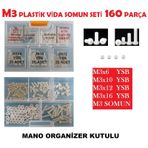 M3 PLASTİK VİDA-SOMUN SETİ 160 PARÇA