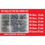M3 Vida Somun Seti-310 Ad. Metrik 3 Mm.