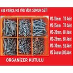 M3 Yhb Vida Somun SETI-610 Adet-Metrik 3mm-Boy 10-15-20-25-30 mm Organizer Kutulu - 1 Adet