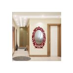 M3Decorium 103Cm İşlemeli Desenli Büyük Kapı Yanı Salon Rustik Boy Aynası