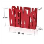 M3Decorium 37X37Cm News Yazılı Kırmızı Gazetelik Broşürlük Dergilik Postalık