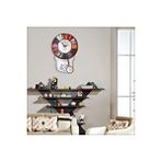 M3decorium 46 Cm Büyük Sarkaçlı Renkli Dart Desenli Görünümlü Duvar Saati Çok Renkli