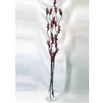 M3DECORIUM 5 Adet Kırmızı Çiçek 80 cm Fil Ayağı Cam Vazo