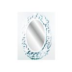 M3Decorium Antik 103 Cm Oymalı Desenli Rustik Beyaz Çerçeveli Askılı Boy Banyo Lavabo Antre Duvar Aynası