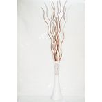 M3Decorium Desenli Beyaz 10 Adet Kahve Dal 5 Adet Krem Dal 60cm Vazo