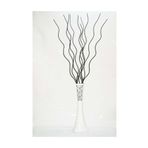 M3Decorium Desenli Beyaz 10 Adet Siyah Dal 60cm Vazo