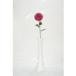 M3Decorium Desenli Beyaz Köşesu Mor Ortanca 60cm Vazo