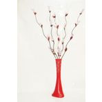 M3Decorium Desenli Kırmızı 5 Adet Mor Üzüm 60cm Vazo