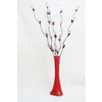 M3Decorium Desenli Kırmızı 5 adet Mor Üzüm Çiçek 60cm Vazo