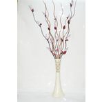 M3Decorium Desenli Krem Üzüm ve Kahve Dallar 60cm Vazo