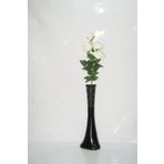 M3Decorium Desenli Siyah Beyaz Gül 60cm Vazo