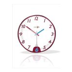 M3Decorium En Büyük Kaliteli Bordo Mavi Beyaz Akrep Yelkovanlı 35 Cm Gerçek Bombe Camlı Sessiz Duvar Saati