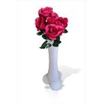M3decorium En Uzun Büyük Geniş Kırmızı 5 Gül Beyaz 60cm Kırılmaz İnce Bel Dengeli Devrilmez Kırılmaz Konik Vazo