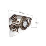 M3Decorium Ferforje Görünüm Üç 3 Parça Aynalı Çiçek Oymalı Duvar Saati