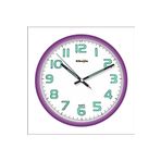 M3Decorium Fosforlu 28 Cm Ultra Mor Çerçeve Sessiz Kayar Saniye Ev Ofis Salon Mutfak Duvar Saati