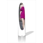 M3DECORİUM İlginç Değişik Yuvarlak 168 Cm Hediyelik Beyaz Silindir Elips Boy Banyo Ofis Mağaza Salon Aynası