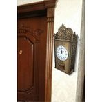 M3decorium İşlemeli Gift Ev Ofis İşyeri Kapı Yanı Duvara Montajlı Kapaklı Saatli Anahtarlık Dolap Dolabı Kutusu Kahverengi