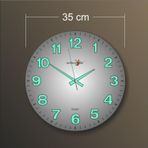 M3Decorium Kalın Rakam Bombe Camlı Sessiz Kayar Saniye Fosforlu Duvar Saati 35 cm