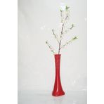 M3Decorium Kırmızı Desenli Beyaz Bahar Dalı 60cm Vazo