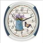 M3Decorium Mercan Cart Postal Kelebekli Lavantalı Oturma Odası Duvar Saati