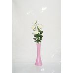 M3Decorium Pembe İşlemeli Beyaz Gül 40cm Vazo