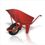 M3DECORİUM Profesyonel Şişme Teker 100 Litre Eksiz Deliksiz Sızdırmaz Kırmızı İnşaat Bahçe Sanayi Kum Çimento Tadilat El Arabası