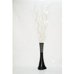 M3Decorium Siyah Desenli 15 Adet Krem Dal 60cm Vazo