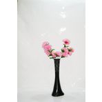 M3Decorium Siyah Desenli Pembe Çiçekler 60cm Vazo