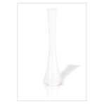 M3DECORİUM Uzun 80 cm Beyaz Fil Ayağı Cam Vazo Konik Eğimli Daralan Boğazlı Geniş Tabanlı Salon Köşe Yer Vazosu Masa Sehpa Üstü Dekoratif Büyük Pampas Çiçek Vazoları Modern Lüks Ev Aksesuarı Objesi