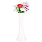 M3DECORIUM Uzun Fil Ayağı 40 cm Akrilik Beyaz Vazo Beyaz Çiçek