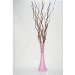 M3Decorium Uzun Pudra Pembe Desenli 15 Adet Kahve Siyah Dal 60cm Vazo