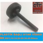 M6 Plastik Başlı Çelik Vidalar 10 Adet Seçenekli Boylarda 50 MM