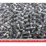 M6X10 Imbus Allen Civata Inox(Paslanmaz Çelik)Rondela ve Pullu 12 Adet