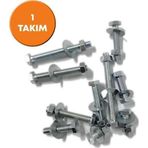 M8x40 Akb Anahtar Başlı Civata + Somun + Pul (1 Takım)